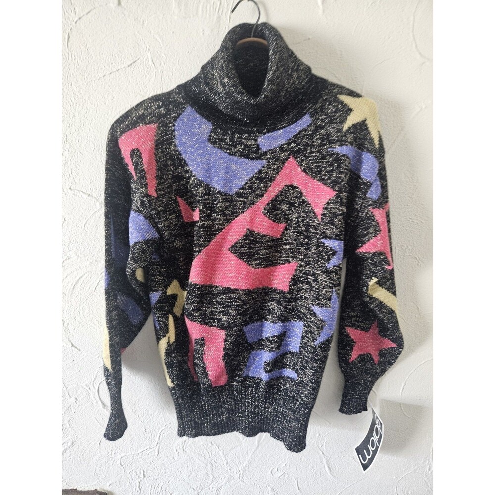 Slalom Vintage Turtleneck Sweater NWT Deadstock SizeS 100% Wool Ski